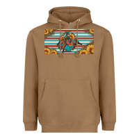 Toasted Coconut bucking bronco aztec shape license plate Heavyweight Hoodie - Artiststas