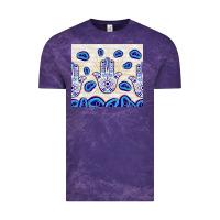 Cloud Purple evil eyes with white wooden pattern Vintage Tee - TumblerDesignByShophia