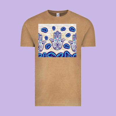 Evil Eyes With White Wooden Pattern Vintage Tee Designed By Tumblerdesignbyshophia