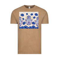 Vintage Coffee evil eyes with white wooden pattern Vintage Tee - TumblerDesignByShophia