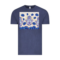 Vintage Denim evil eyes with white wooden pattern Vintage Tee - TumblerDesignByShophia