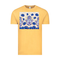 Vintage Mustard evil eyes with white wooden pattern Vintage Tee - TumblerDesignByShophia