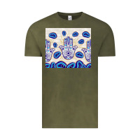 Vintage Olive evil eyes with white wooden pattern Vintage Tee - TumblerDesignByShophia