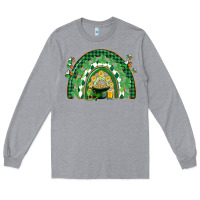Heather Grey St. Patrick's rainbow Long Sleeve Tee - CowGirlArtShop