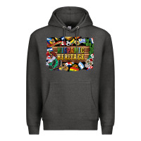 Charcoal Heather hispanic heritage flags Premium Hoodie - BundleAndBundleShop