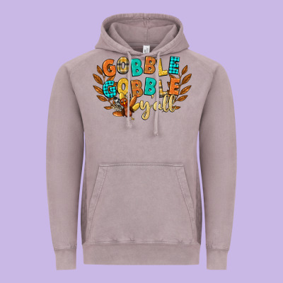 Gobble Gobble Yall Vintage Hoodie Designed By Cowgirlartshop