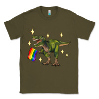 Army Green lgbtq+  t rex Classic Tee - Artiststas