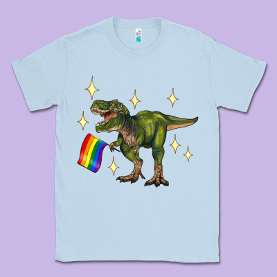 Lgbtq+  T Rex Classic Tee Designed By Artiststas