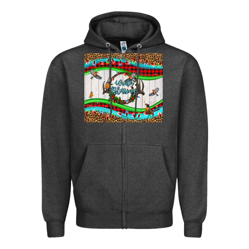 Winter Blessings Leopard Zipper Hoodie by LillyAllenDesigns | Teevron