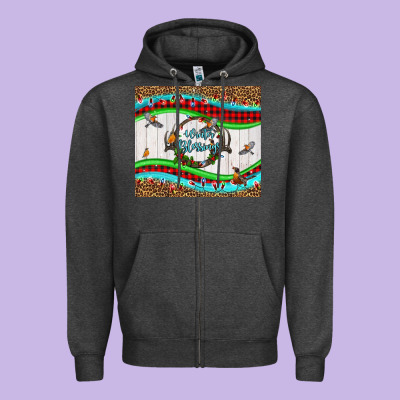 Winter Blessings Leopard Zipper Hoodie Designed By Lillyallendesigns