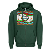 Sports Green winter blessings leopard Zipper Hoodie - LillyAllenDesigns