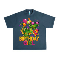 Midnight Navy 4th birthday girl t rex pink Urban Heavy Tee - CowGirlArtShop