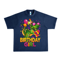 Navy 4th birthday girl t rex pink Urban Heavy Tee - CowGirlArtShop
