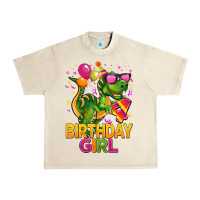 Sandshell 4th birthday girl t rex pink Urban Heavy Tee - CowGirlArtShop