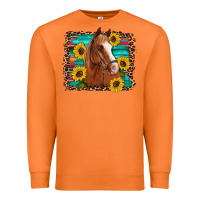 Carrot horse sunflowers turquoise wooden serape leopard Premium Sweatshirt - Artiststas
