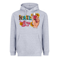 Heather Grey western sunflowers nail boss Heavyweight Hoodie - Artiststas