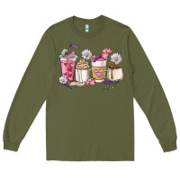 Army Green Mama coffee cup mother's day Long Sleeve Tee - HowdyJamesFarm