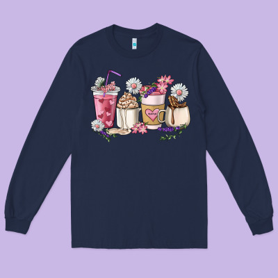 Mama Coffee Cup Mother's Day Long Sleeve Tee Designed By Howdyjamesfarm