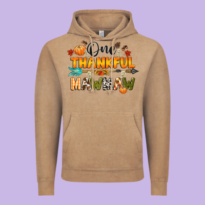 One Thankful Mawmaw Vintage Hoodie Designed By Cowgirlartshop