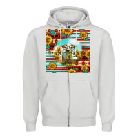 Dove Grey Charolais Calf Gemstone Zipper Hoodie - LillyAllenDesigns