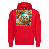 Red Charolais Calf Gemstone Zipper Hoodie - LillyAllenDesigns
