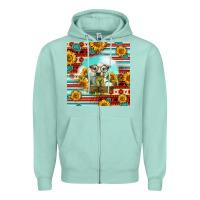 Seafoam Charolais Calf Gemstone Zipper Hoodie - LillyAllenDesigns