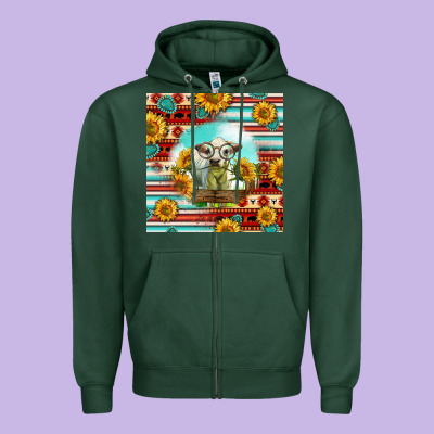 Charolais Calf Gemstone Zipper Hoodie Designed By Lillyallendesigns