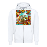 White Charolais Calf Gemstone Zipper Hoodie - LillyAllenDesigns