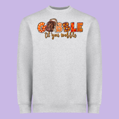 Fall Gobble Gobble Til You Wobble Heavyweight Sweatshirt Designed By Lillyallendesigns