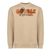 Mushroom Fall Gobble Gobble Til You Wobble Heavyweight Sweatshirt - LillyAllenDesigns