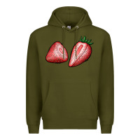 Army Green strawberries Premium Hoodie - BundleAndBundleShop