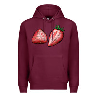Burgundy strawberries Premium Hoodie - BundleAndBundleShop