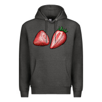 Charcoal Heather strawberries Premium Hoodie - BundleAndBundleShop