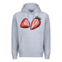 Heather Grey strawberries Premium Hoodie - BundleAndBundleShop