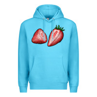 Ocean Blue strawberries Premium Hoodie - BundleAndBundleShop