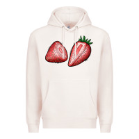 Pale Pink strawberries Premium Hoodie - BundleAndBundleShop