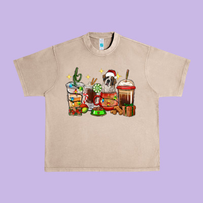 Christmas Coffee Cups With Saint Bernard Urban Heavy Tee Designed By Ranaportraitstore