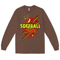 Chestnut Softball vibes lightning bolt Long Sleeve Tee - HowdyJamesFarm