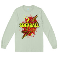 Matcha Softball vibes lightning bolt Long Sleeve Tee - HowdyJamesFarm