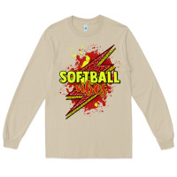 Mushroom Softball vibes lightning bolt Long Sleeve Tee - HowdyJamesFarm