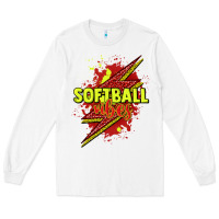 White Softball vibes lightning bolt Long Sleeve Tee - HowdyJamesFarm