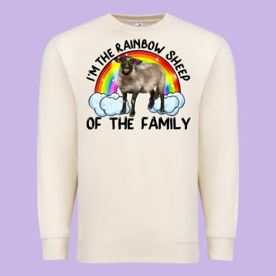 I'm The Rainbow Sheep Of The Family Suffolk Sheep Black Face Sheep Premium Sweatshirt Designed By Artiststas