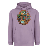 Lavender bucking bronco aztec shape background Heavyweight Hoodie - Artiststas