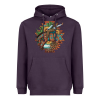 Plum bucking bronco aztec shape background Heavyweight Hoodie - Artiststas