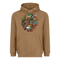 Toasted Coconut bucking bronco aztec shape background Heavyweight Hoodie - Artiststas