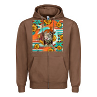 Chestnut Hereford Bull Zipper Hoodie - LillyAllenDesigns