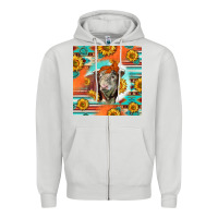 Dove Grey Hereford Bull Zipper Hoodie - LillyAllenDesigns