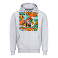 Heather Grey Hereford Bull Zipper Hoodie - LillyAllenDesigns