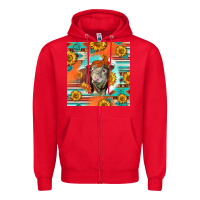 Red Hereford Bull Zipper Hoodie - LillyAllenDesigns