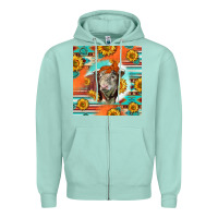 Seafoam Hereford Bull Zipper Hoodie - LillyAllenDesigns